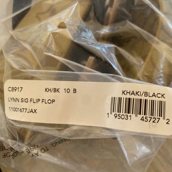 NWT COACH Khaki/Black SIG C LYNN Platform Wedge Sandal/Flip Flops - Picture 8 of 10